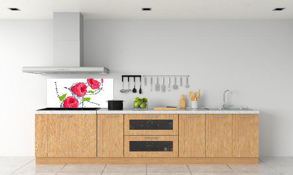 Achterwand keuken Framboos en water
