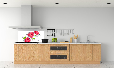 Achterwand keuken Framboos en water