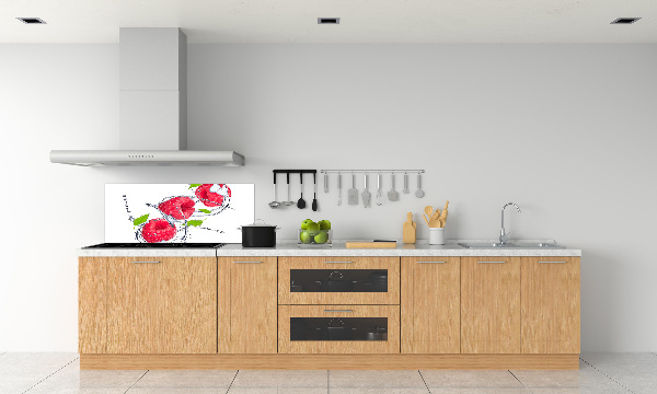 Achterwand keuken Framboos en water