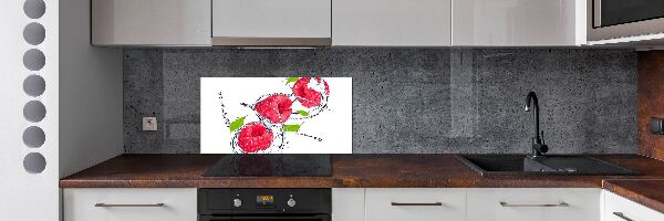 Achterwand keuken Framboos en water