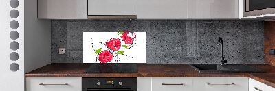 Achterwand keuken Framboos en water