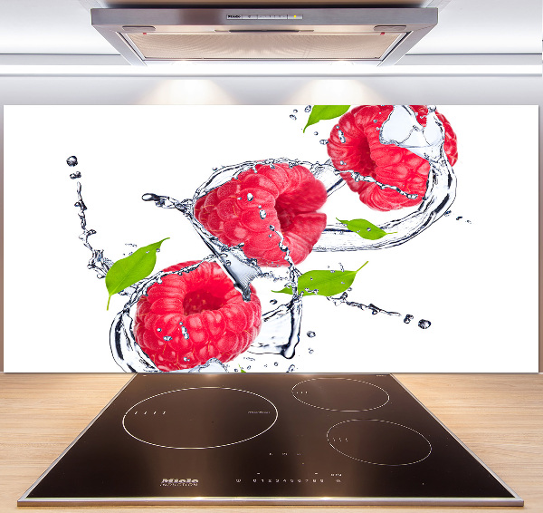 Achterwand keuken Framboos en water