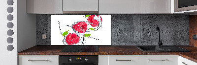 Achterwand keuken Framboos en water