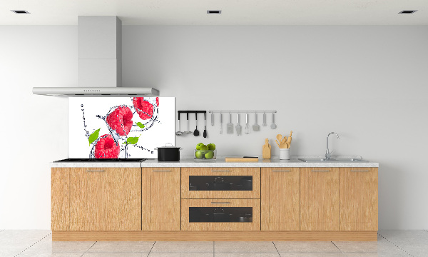 Achterwand keuken Framboos en water