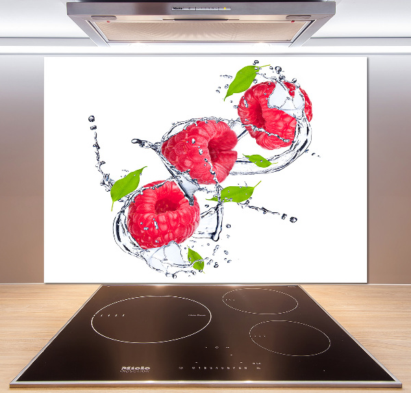 Achterwand keuken Framboos en water