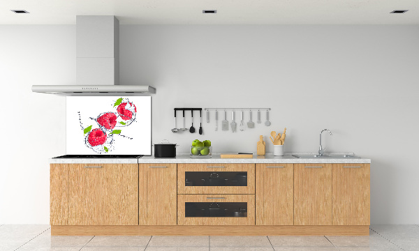 Achterwand keuken Framboos en water