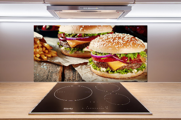 Spatscherm keuken Hamburgers