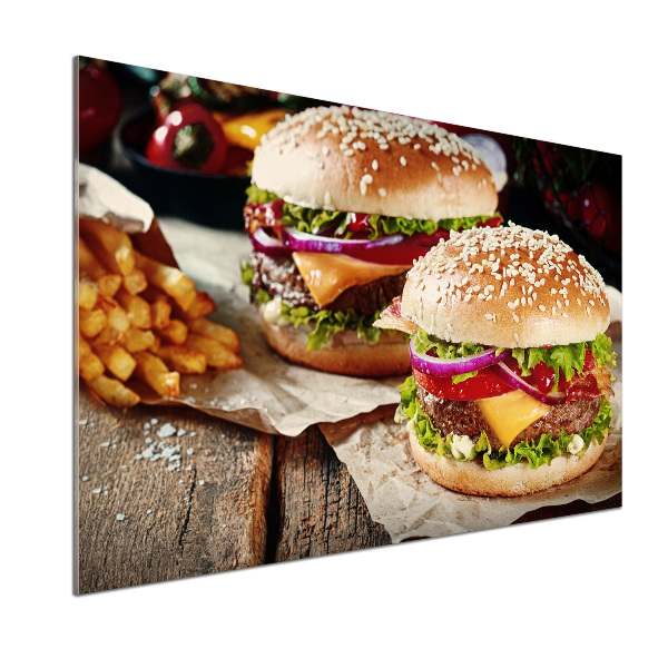 Spatscherm keuken Hamburgers