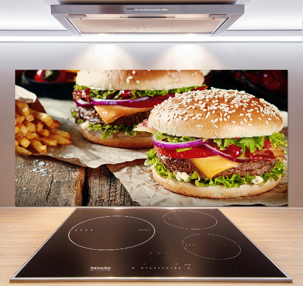 Spatscherm keuken Hamburgers