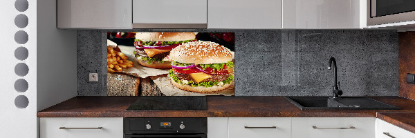 Spatscherm keuken Hamburgers