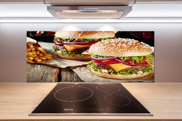 Spatscherm keuken Hamburgers