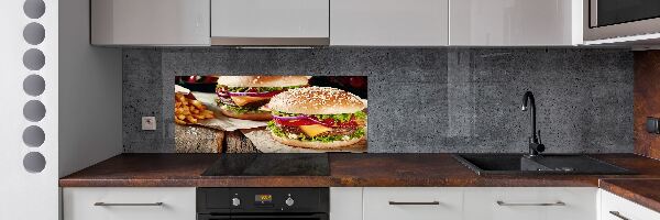 Spatscherm keuken Hamburgers