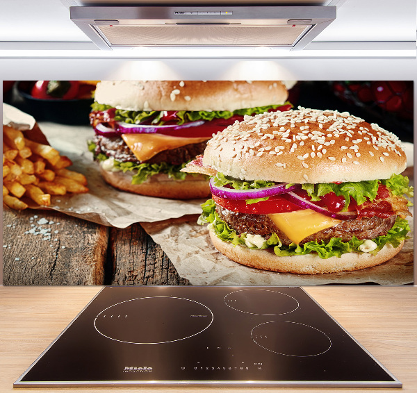 Spatscherm keuken Hamburgers