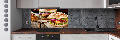Spatscherm keuken Hamburgers