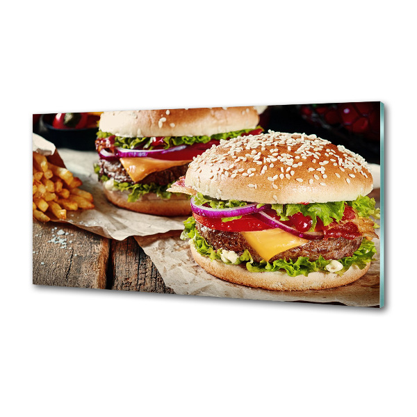 Spatscherm keuken Hamburgers