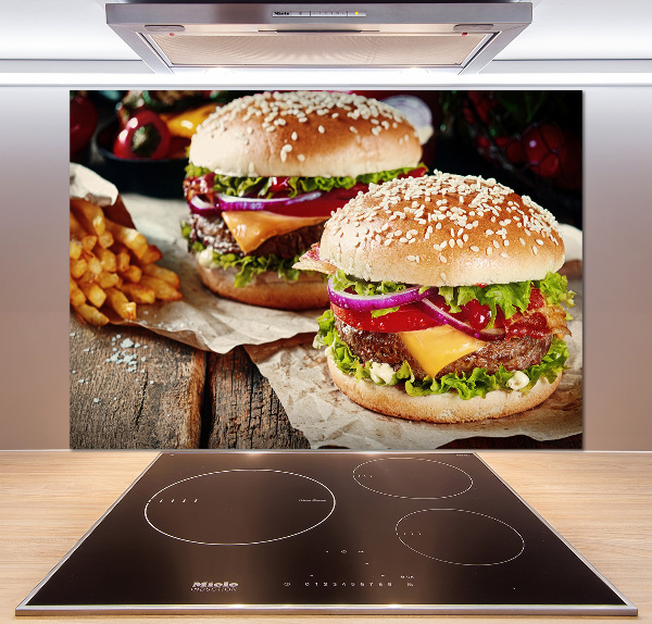 Spatscherm keuken Hamburgers