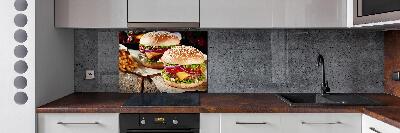 Spatscherm keuken Hamburgers