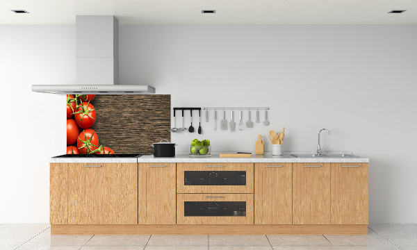Spatplaat keuken Tomaten op hout