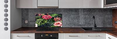Spatplaat keuken Tropische bloemen