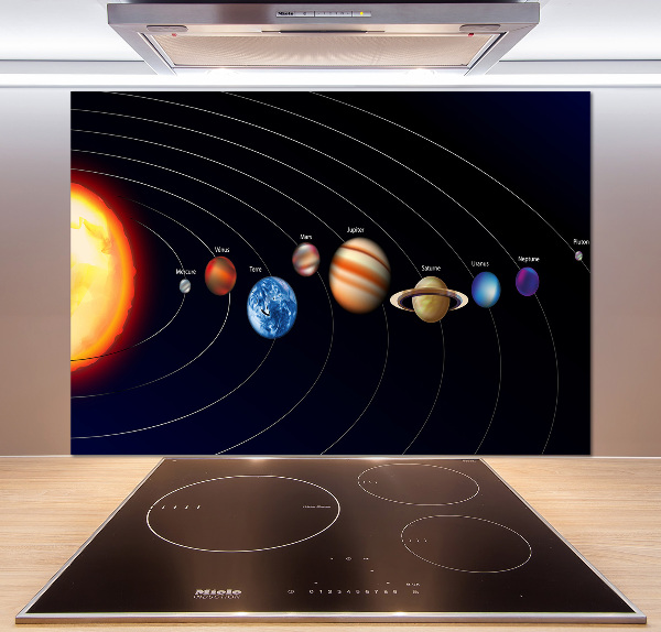 Glazen achterwand keuken Zonnestelsel