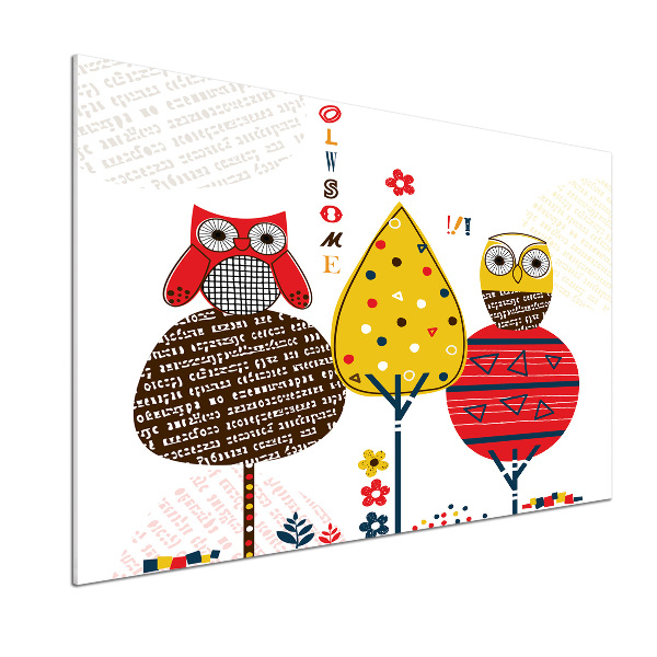 Panel do kuchni Sowy na drzewie