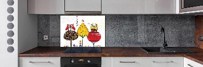 Spatscherm keuken Uilen in een boom