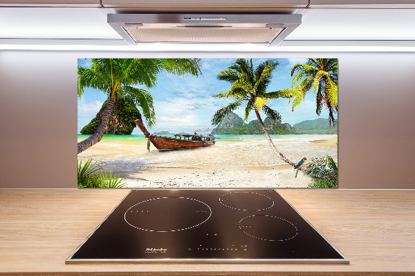 Spatplaat keuken Palmbomen op het strand