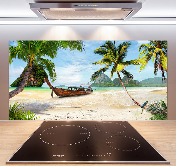 Spatplaat keuken Palmbomen op het strand