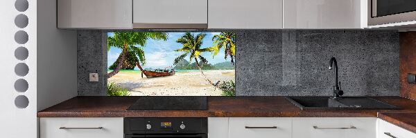 Spatplaat keuken Palmbomen op het strand