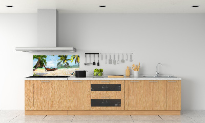 Spatplaat keuken Palmbomen op het strand
