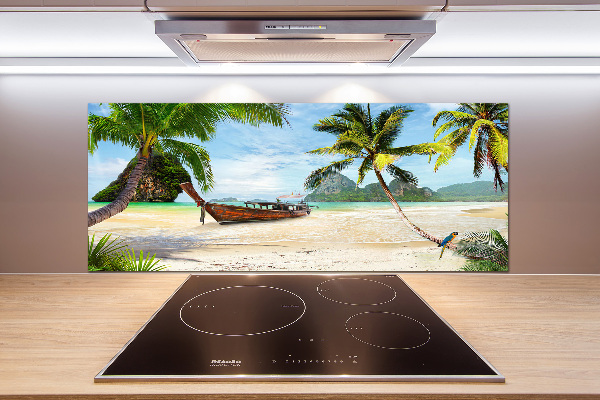 Spatplaat keuken Palmbomen op het strand