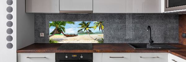 Spatplaat keuken Palmbomen op het strand