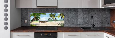 Spatplaat keuken Palmbomen op het strand
