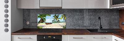 Spatplaat keuken Palmbomen op het strand