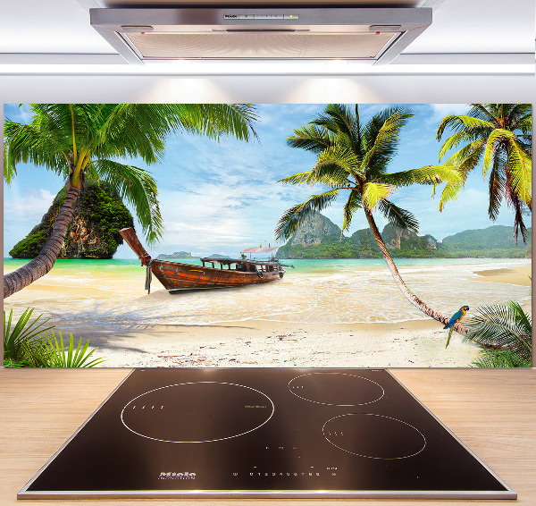 Spatplaat keuken Palmbomen op het strand