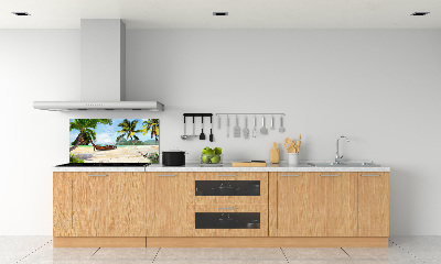Spatplaat keuken Palmbomen op het strand