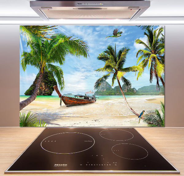 Spatplaat keuken Palmbomen op het strand