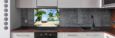 Spatplaat keuken Palmbomen op het strand