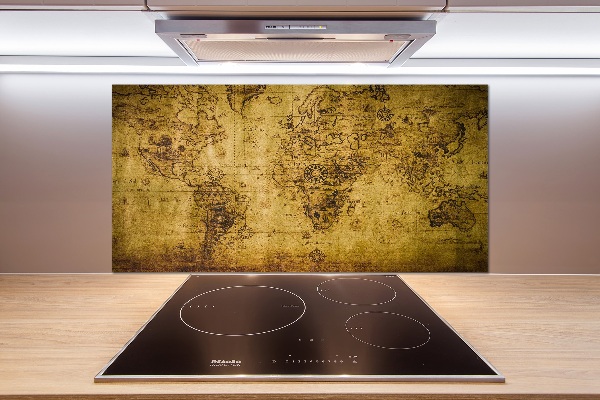 Achterwand keuken Oude wereldkaart