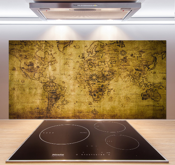 Achterwand keuken Oude wereldkaart