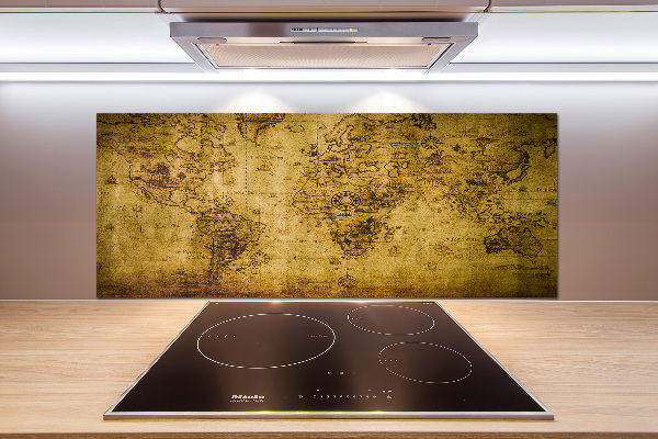 Achterwand keuken Oude wereldkaart
