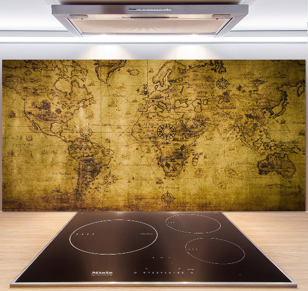 Achterwand keuken Oude wereldkaart