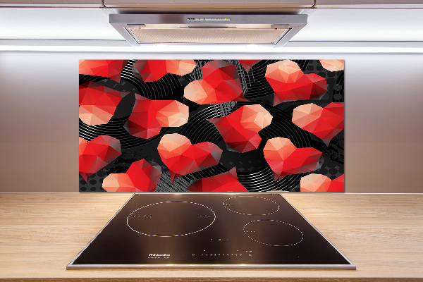 Glazen achterwand keuken Geometrische harten