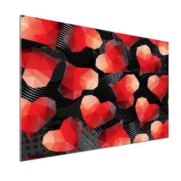 Glazen achterwand keuken Geometrische harten