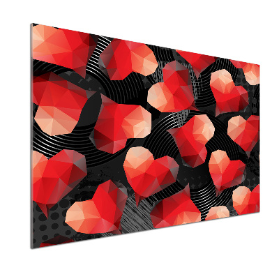 Glazen achterwand keuken Geometrische harten