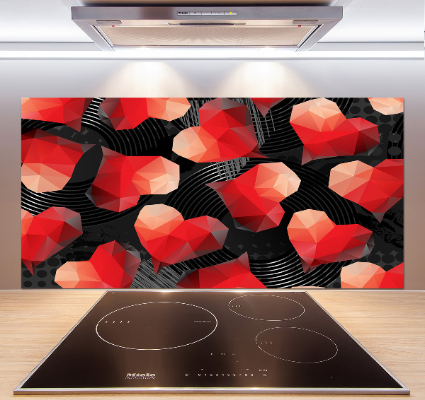 Glazen achterwand keuken Geometrische harten