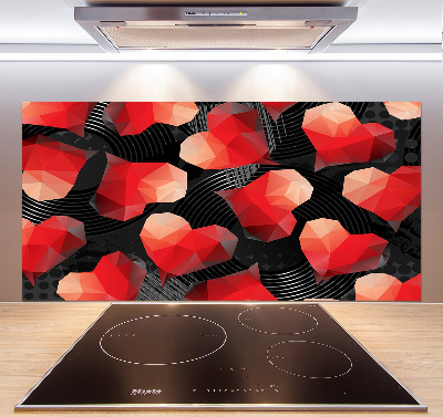 Glazen achterwand keuken Geometrische harten