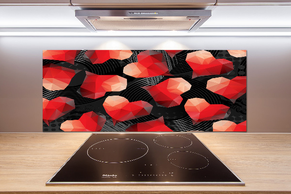 Glazen achterwand keuken Geometrische harten