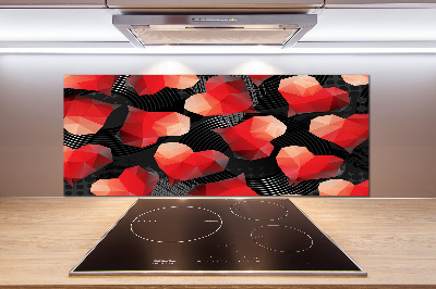 Glazen achterwand keuken Geometrische harten