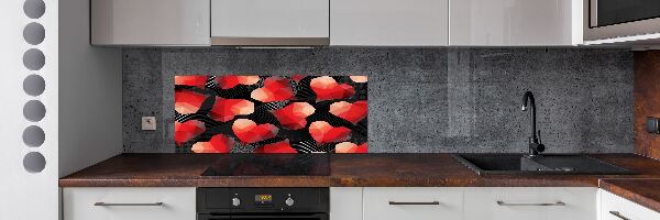 Glazen achterwand keuken Geometrische harten